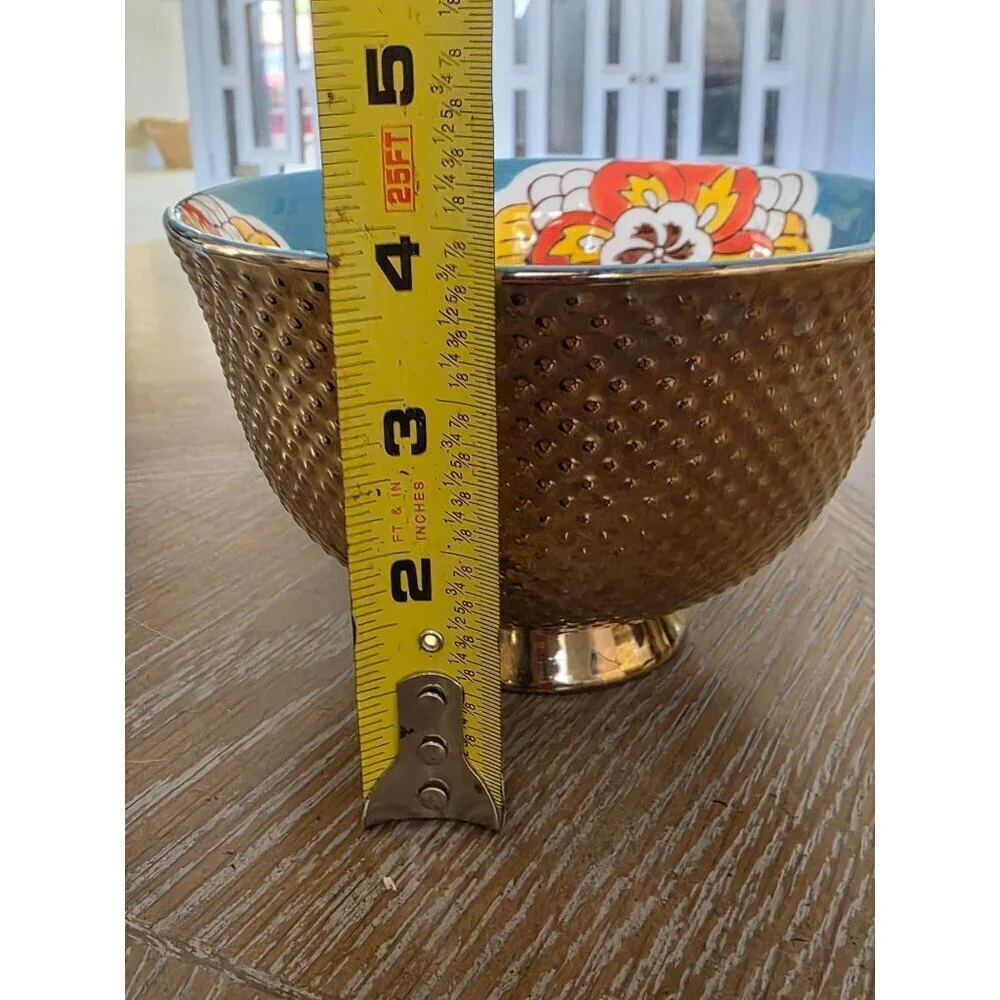 Royal Dining Jumbo‎ Gold Hand painted Hand-Painted Ceramic Bowl Gold-Toned